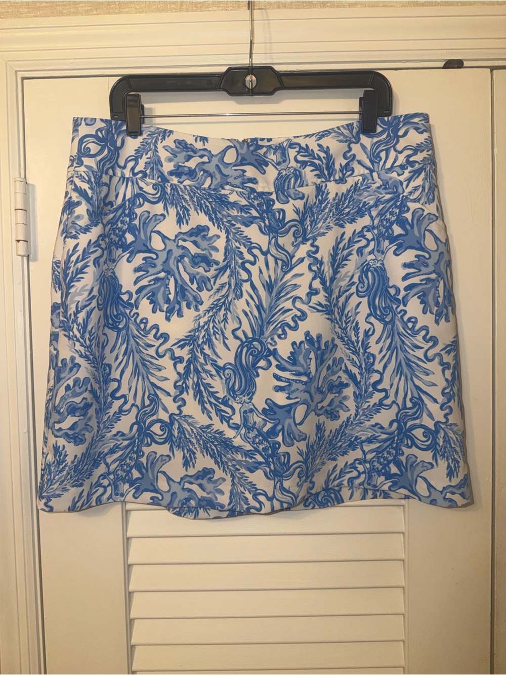 Lilly Pulitzer Blue and White Botanical Skort
